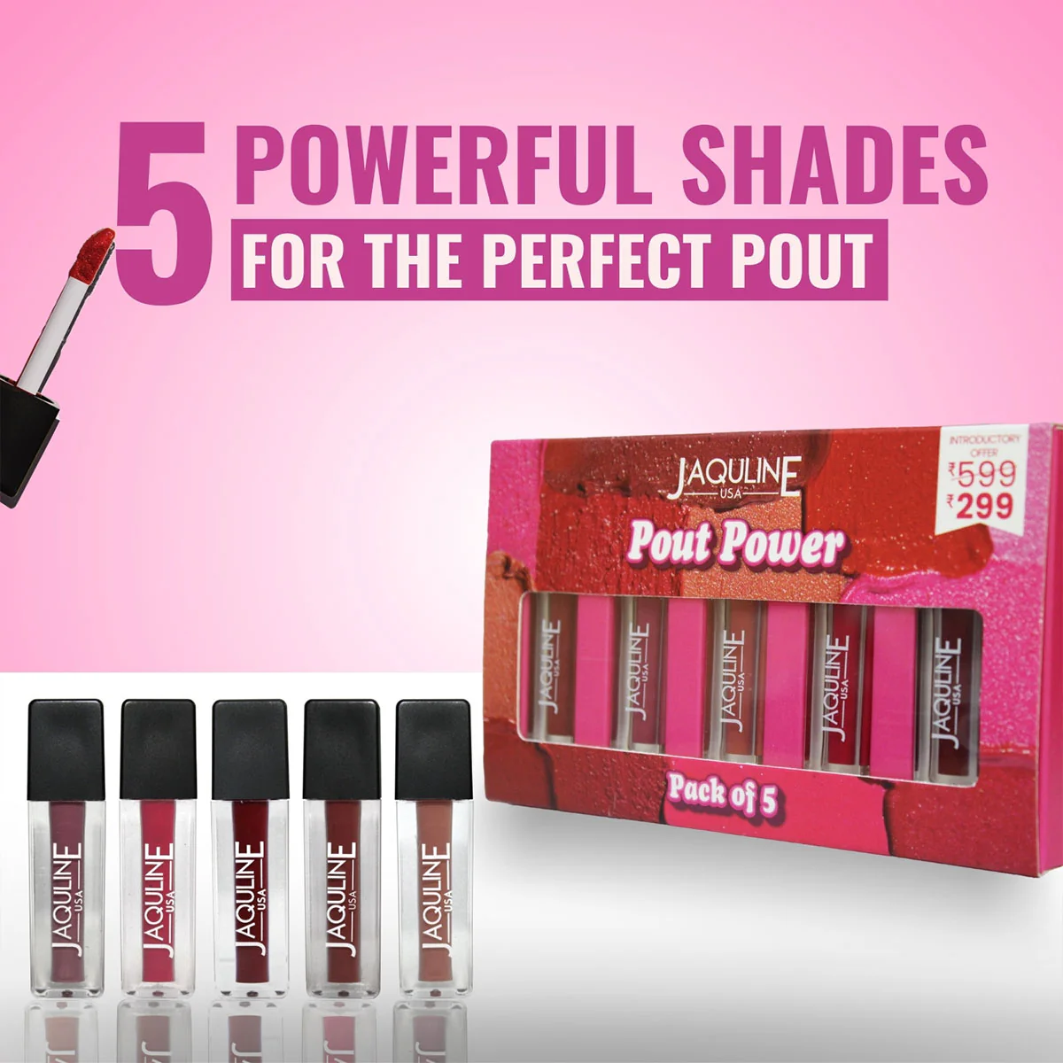 Jaquline USA Pout Power Liquid Mini Lipstick  (1.25ml Each) - Image 2