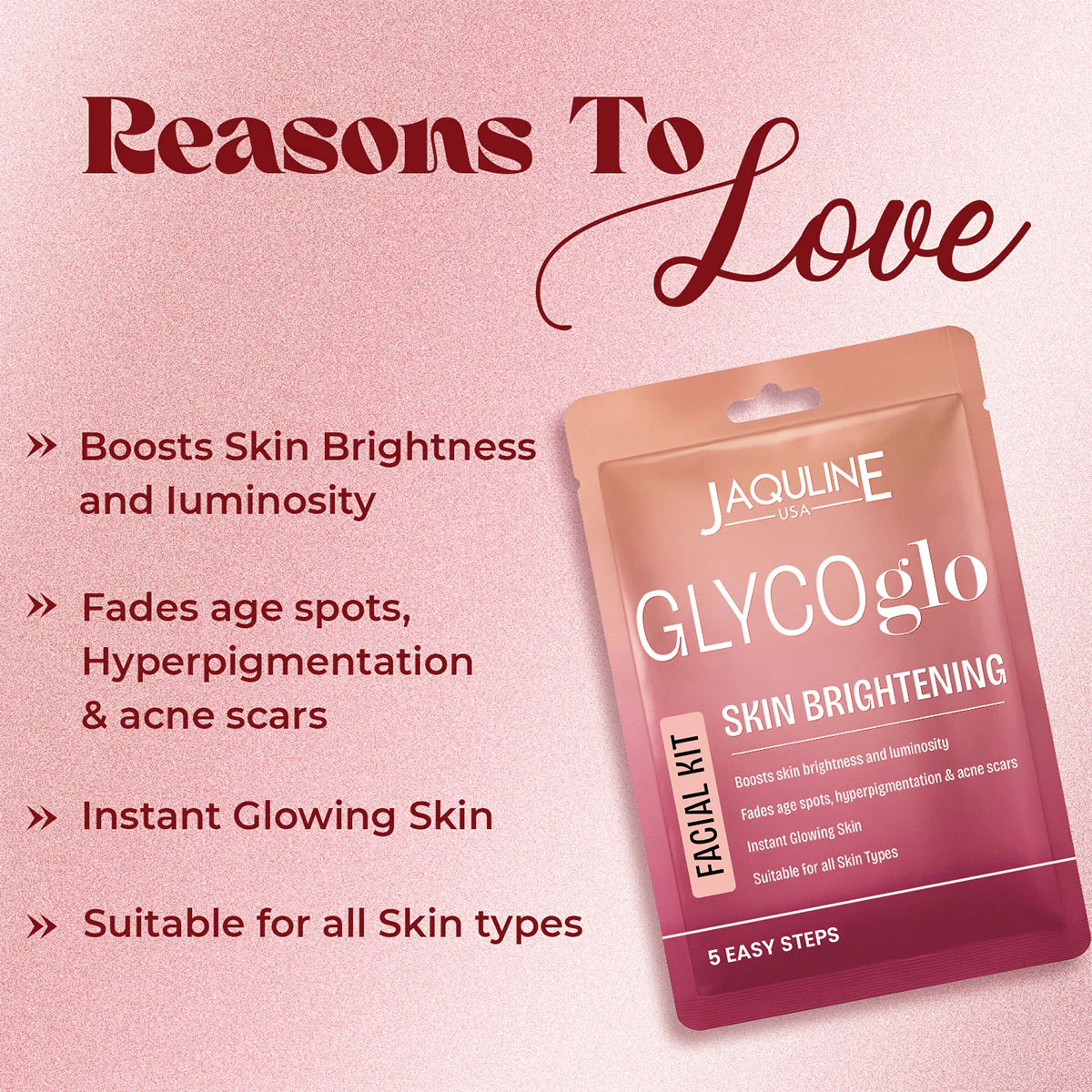Jaquline USA Radiance GLO Glycolic- 5 in one FACIAL KIT - Image 2